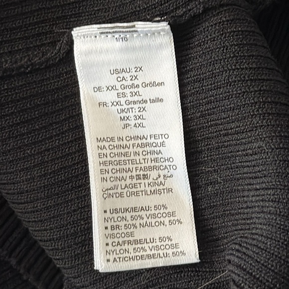 The Drop Women's Ribbed Midi Side Slit Sweater Dress in Black Size 2X - Picture 6 of 7